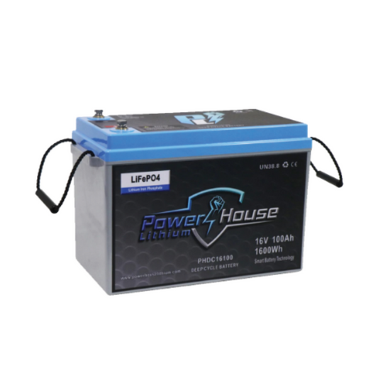Power House Lithium 16V 100AH Deep Cycle Lithium Battery - Bluetooth
