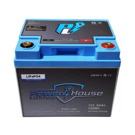 Power House Lithium 12V 60AH Deep Cycle Lithium Battery - Bluetooth