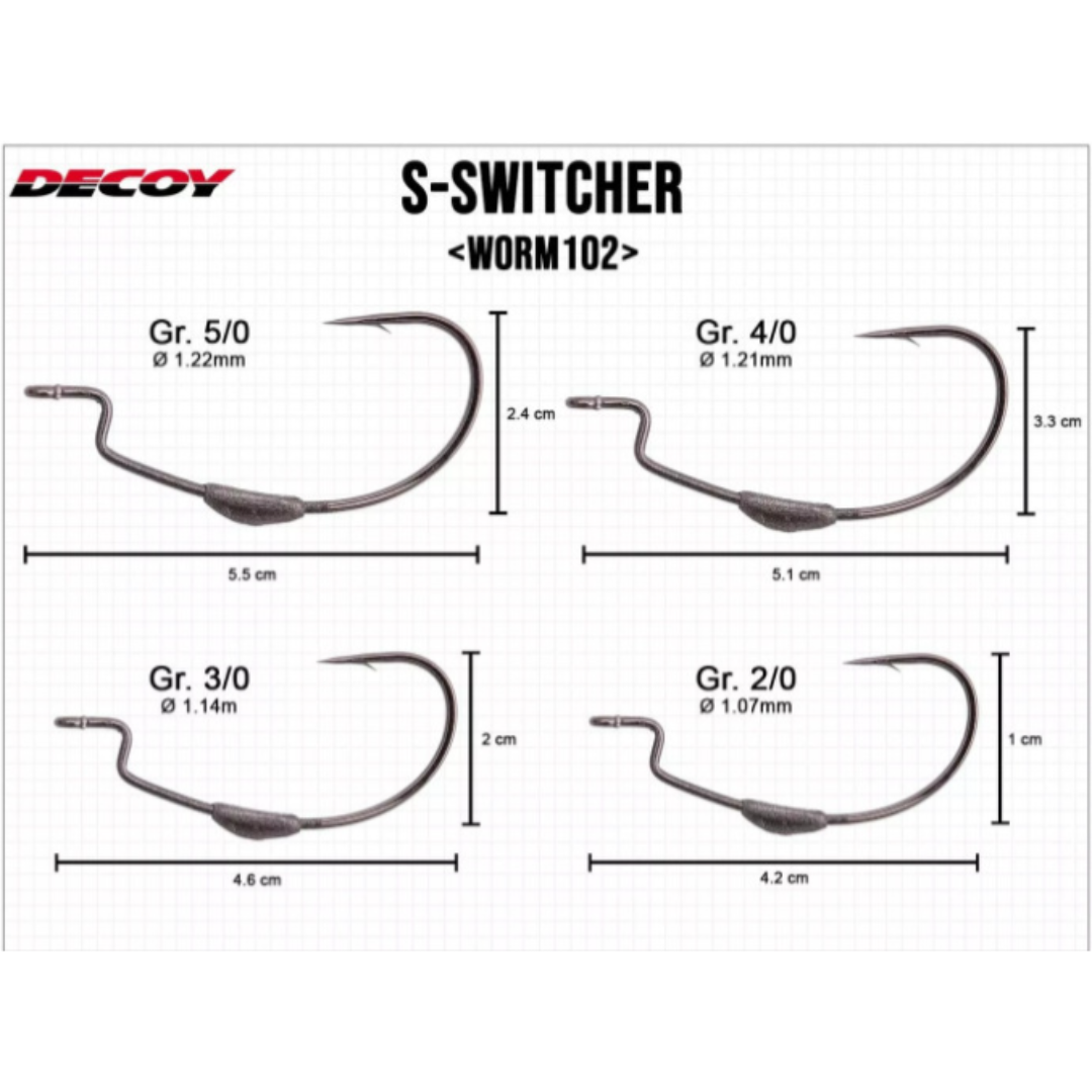 DECOY S-Switcher Worm102 Weighted Wide Gap Hook
